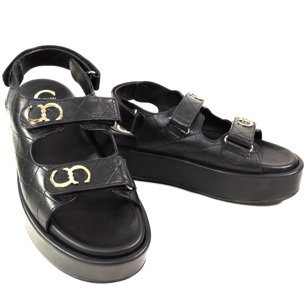 CASADEI 🇮🇹 WOMENS BLACK SOFT LEATHER SUMMER PLATFORM SANDALS - Picture 1 of 8